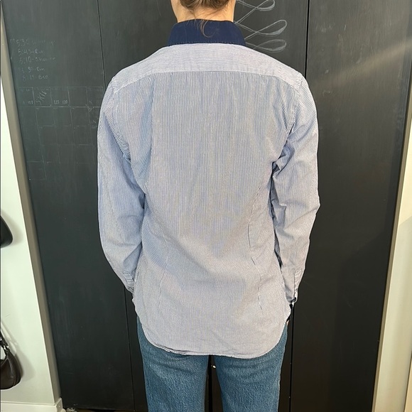 Express Blue Striped Shirt Small - Picture 2 of 5